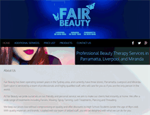Tablet Screenshot of fairbeauty.com.au